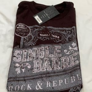 Rock & Republic Burgundy Crow Print Shirt